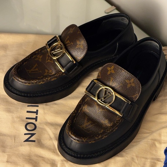 Louis Vuitton loafers, size 38, black and brown - Picture 3 of 7